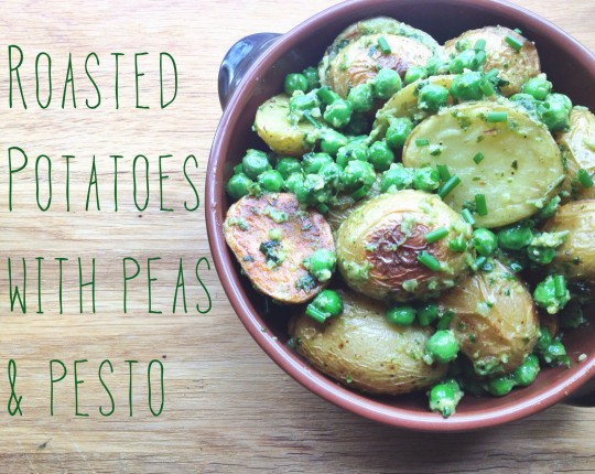 Roasted Potatoes with Peas and Pesto