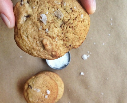 Salted Chocolate Chunk Cookies from Rosemarried