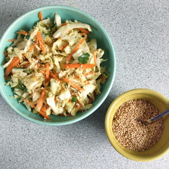 Shredded Cabbage Salad with Orange Sesame Vinaigrette