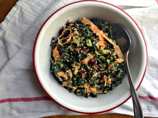 Kale + Quinoa Tahini Salad | Rosemarried.com